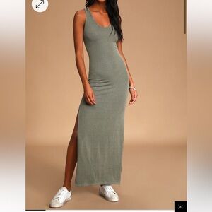 Relaxed but Not Least Sage Green Ribbed
Sleeveless Lulus Maxi Dress